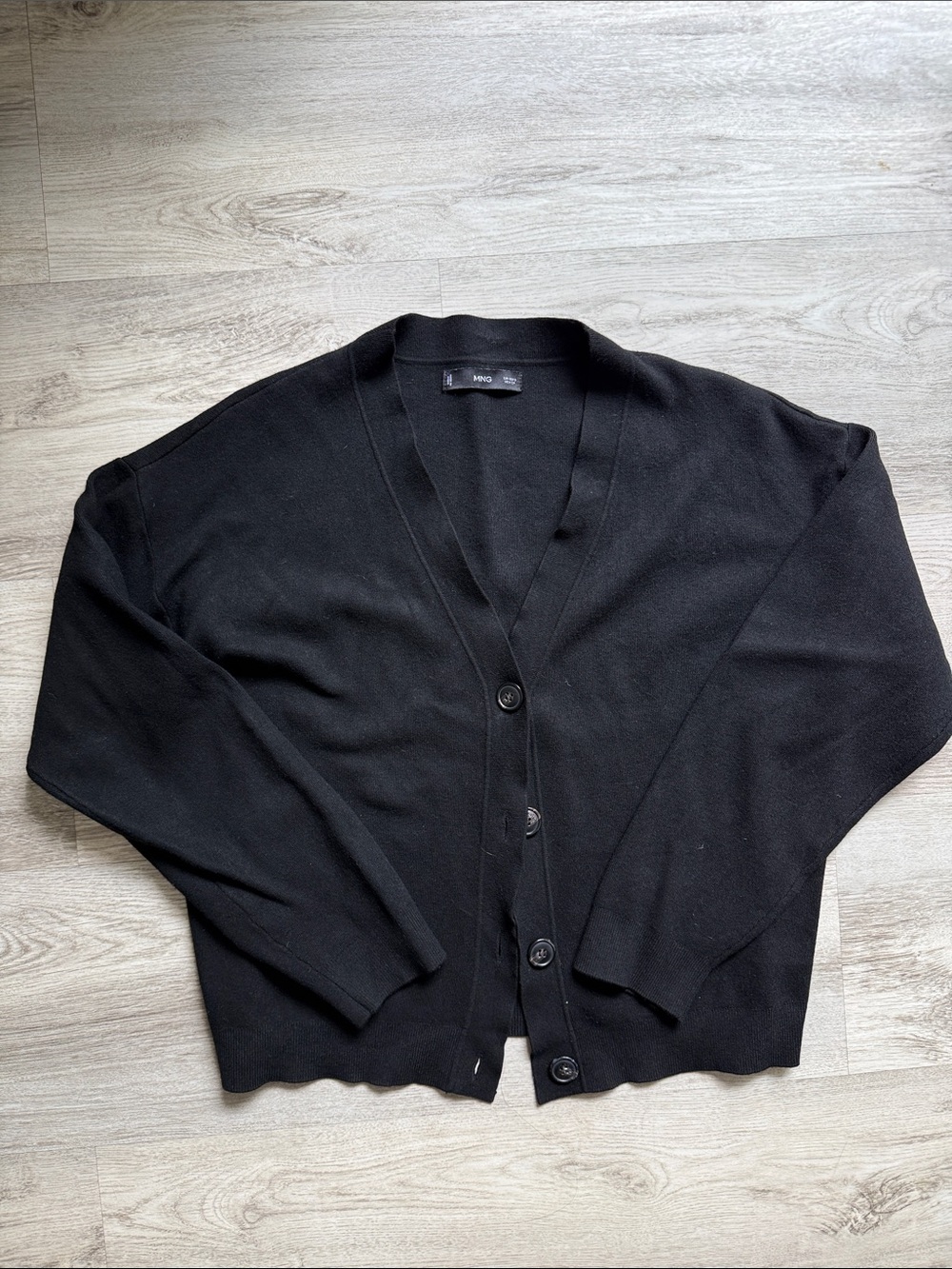 Mango Women's Black V-Neck Button Knit Cardigan Sweater - Picture 4 of 5